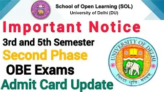 Important notice for 3rd & 5th semester 2nd phase examination