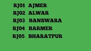 Rajasthan RTO Codes for Vehicles Registration | Vehicles Registration Number in Rajasthan
