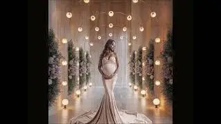 Woody Floral Arch Digital Photoshop Overlay Backdrop for Maternity Photoshoot Portrait Background
