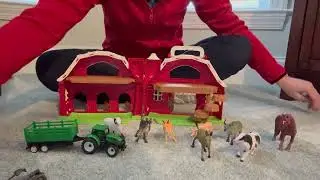 Обзор игрушки Toidgy Farm Animals, игрового набора &laquo;Большой красный амбар с фигурками животных и ...