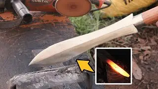 Knife Making - Rusted Leaf Spring into Preah Khan Reach / Khmer Royal Sacred Sword #57