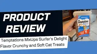Temptations MixUps Surfer's Delight Flavor Crunchy and Soft Cat Treats, 16 oz. Tub REVIEW!