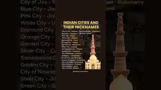 Cities and their nicknames 🇮🇳 #youtubeshorts #ytshorts #youtube
