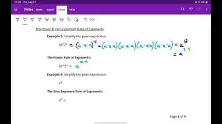 The Power & Zero Exponent Rule of Exponents