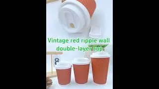 Highly recommend vintage red corrugated coffee cup hot listing!#leabonpack #papercup #design