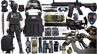 Special Forces Military Toy Gun Set Open Box, MG36 machine gun, MCX assault rifle, Colt M1911 pistol