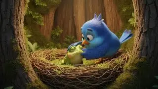 A tiny bird, a grumpy frog, and a moment that turns into friendship 🌿✨