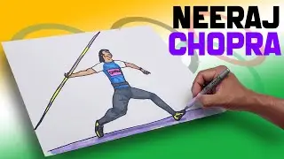 🇮🇳 How to draw an 🥇 Olympic javelin thrower 💪