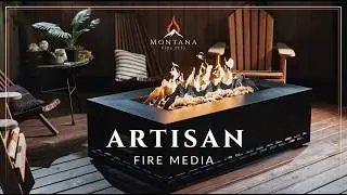 Artisan Mountain Scene &ndash; Decorative Hand Made Steel Fire Media
