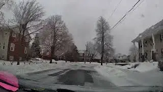 A winter drive in Halifax, Canada on roads covered in ice and snow