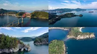 [4K] 絶景空撮：瀬戸内海　笠戸島（山口県下松市）：Aerial Drone Shots of Kasado-island