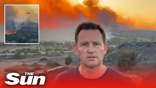 Gennadi in Rhodes threatened by approaching 'WALL OF FIRE' that authorities are trying to stop