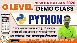 O Level Python Programming (M3-R5.1) | New Batch Jan 2026 | Demo Class