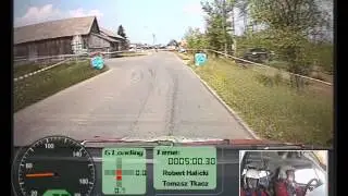Rajd Nadwislański 2013 onboard OS6 Wilk&oacute;w załoga Halicki/Tkacz 44tuning Rally Team Abarth 500 R3T