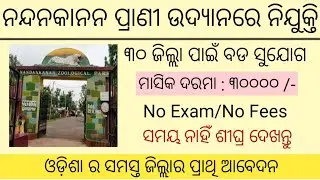 Nandankana Zoological park recruitment 2023 !! Odisha latest job notification 2023 !!