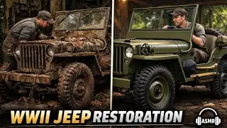 Abandoned WWII Jeep Willys MB Restoration ASMR | Full Revival Without Talking