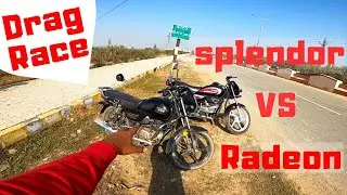 Hero Splendor Plus Vs Tvs Radeon Drag Race @MotorSportWorld