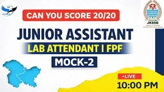 Live Mock Test – JKSSB 2026 Exams | Day-2 | Target 20/20 🎯