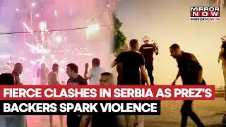 Serbia Clashes: Violent Scenes as President&rsquo;s Supporters Throw Flares at Protesters | Tear Gas Fired