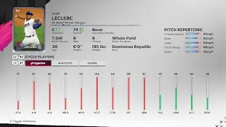 【MLBTheShow24Stats/メジャーリーグ選手能力】Rangers 25 Jos&eacute; Leclerc レンジャーズ ホセ・レクラク選手