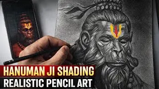 Realistic Hanuman Ji Pencil Shading Tutorial | Step by Step Shading ✍️🔥