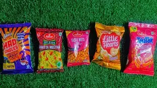 ASMR most popular candys / some lots of colorful rsinbow kurkure candy / unpacking kurkure eat