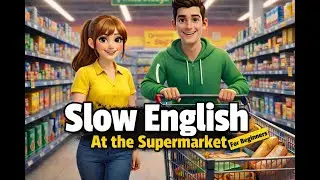 At the supermarket in simple English/Slow English listening practise A2 level