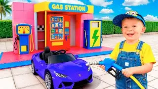 Adam & Mẹ ⛽ Trạm Xăng Đồ Chơi