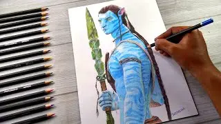 Avatar Drawing | Sam Worthington | Timelapse video | Colour Pencil Drawings