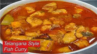 Telangaana Style Fish Curry With Mango /Fish Pulsu