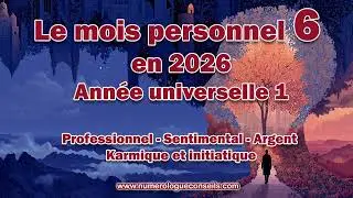Mois personnel 6 pour 2026 : Professionnel, Sentimental, Argent, Karma et initiation personnelle