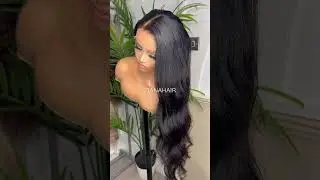Buss down black 30&rdquo; inch middle part Wig
