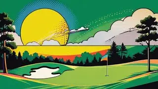Big Band Swing: Energetic Jazz on Comic Pop Art Golf Course