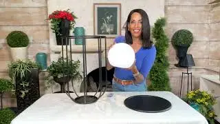 Garden Reflections Metal Plant Stand w/ LED Ball Light on QVC