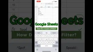 How to Create a Filter in Google Sheets IPhone?