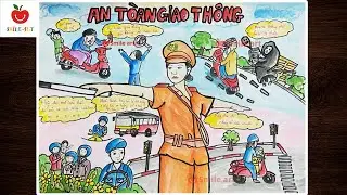 Vẽ cảnh s&aacute;t giao th&ocirc;ng | Vẽ tranh an to&agrave;n giao th&ocirc;ng | Vẽ ước mơ trở th&agrave;nh c&ocirc; c&ocirc;ng an #smileart