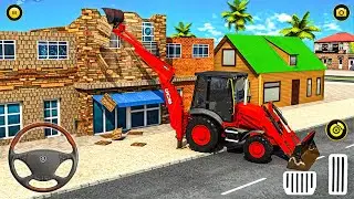 House Demolish JCB Excavator Driving Game #2 - Construction Sim 3D - Android Gameplay