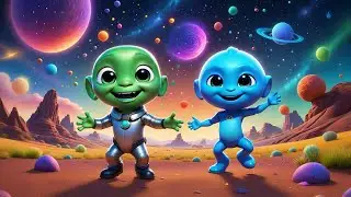 Seven Baby Aliens Zoom Through Space | Alien Kids | Outer Space Rhyme with Counting and Imagination