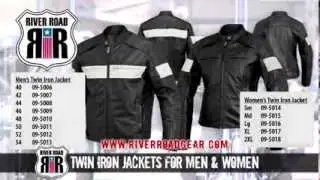 River Road Twin Iron Leather Jacket 2014 at BikeBandit.com