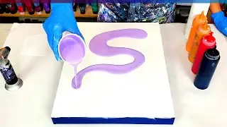 Цвет Лаванды и Золото😍 Акриловая Заливка КРАСКОЙ и ВОДОЙ - Абстрактное искусство