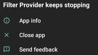 filter provider keeps stopping