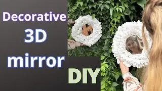 DIY Mirror D&eacute;cor &ndash; Flower Shaped Wall Mirror Transformation |Aesthetic Home Accent  #floralmirror