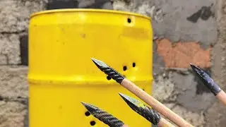 Bodkin Rebar Arrowhead vs Steel Drum /Armor