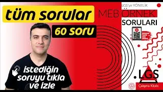 LGS MEB Örnek Sorular Kitabı 2023 Tüm Sorular ve Çözümleri