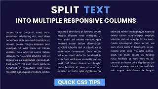 CSS Multiple Columns | Split Text Into Multiple Responsive Columns With CSS
