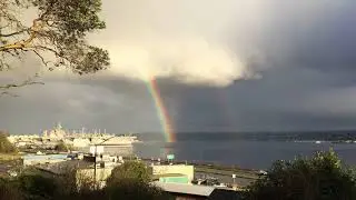 Quadruple Rainbow (Time Lapse) - Reflection Rainbow