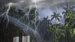 Powerful Thunderstorm with Heavy Rain | 8 Hours of Relaxing Sleep Sounds