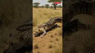 Can this Leopard escape from the Python&rsquo;s mouth #nature #epicnature #accident #asmr #satisfying