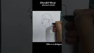 Rapid one line female face art #youtube #artist