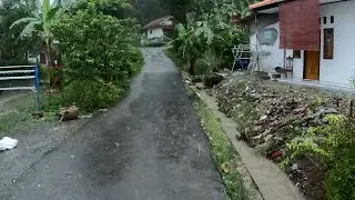 Walking in Violent Rainstorm with Strong Wind and Thunder in Remote Village Night ASMR 4K Video 837